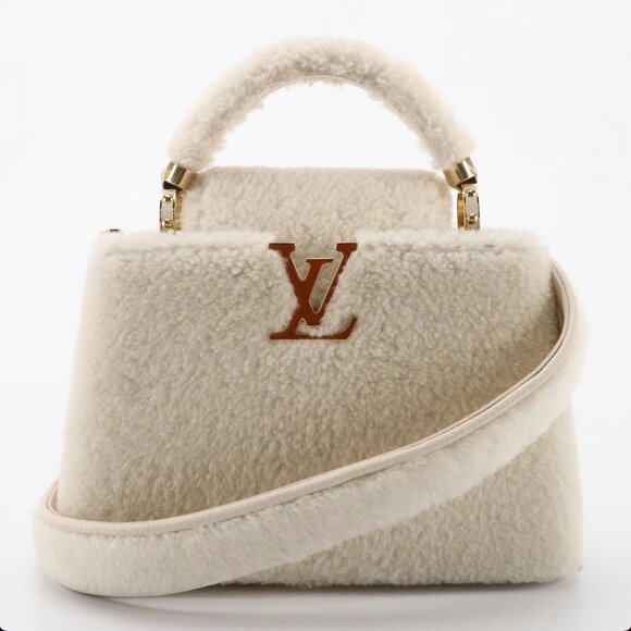 Louis Vuitton Handbags - Louis Vuitton White Shearling BB Capucines Bag